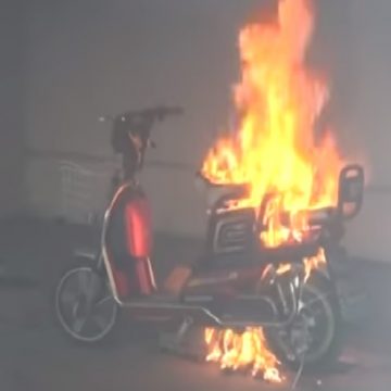 image of electric scooter catching fire